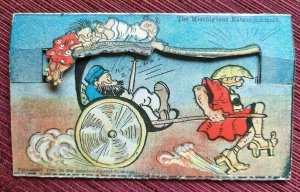 1906 Mechanical Postcard Katzenjammer Kids Chinese Rickshaw, LA Sunday Examiner