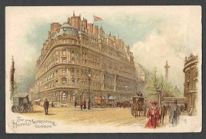 Ca 1909* VINTAGE LONDON HOTEL METROPOLE HAS CREASES