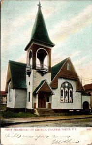 Vtg Central Falls Rhode Island RI First Presbyterian Church 1907 Postcard