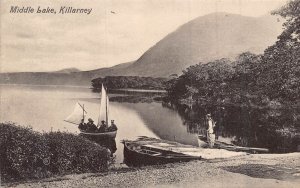 KILLARNEY IRELAND~COUNTY KERRY~MIDDLE LAKE-SAIL BOAT~PHOTO POSTCARD