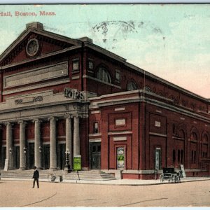 c1910s Boston, MA Symphony Hall Theatre Streetcar The Pops Litho Photo Mass A145