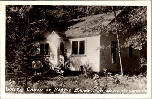 RPPC White Cabin At Bodin's Brownstone Bowl Washburn WI Vintage Postcard V67