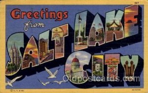 Salt Lake City, Utah Large Letter Town 1953 light wear postal used 1953