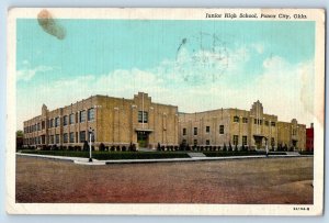Ponca City Oklahoma Postcard Junior High School Exterior Building c1942 Vintage