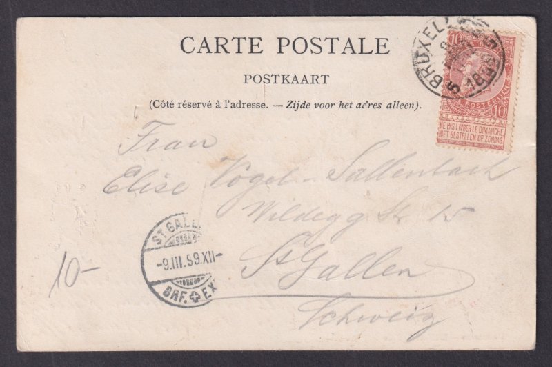 Vintage Postcard Belgium Brussels Town Hall 1899