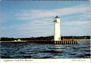 Manistee, MI Michigan  LIGHTHOUSE NORTH PIER  Light House  ca1970's 4X6 Postcard
