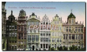 Old Postcard Brussels Grand Place And Houses Of Corporations