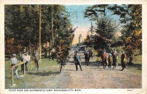 State Park Automobile Camp Mackinaw City Michigan 1929 postcard