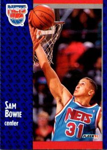 1991 Fleer Basketball Card Sam Bowie Center New Jersey Nets sun0644