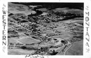 Hot Springs Montana Birdseye View Of City Real Photo Antique Postcard K69825