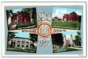 c1930's Bates College Lewiston Maine ME, Multiview Unposted Vintage Postcard 