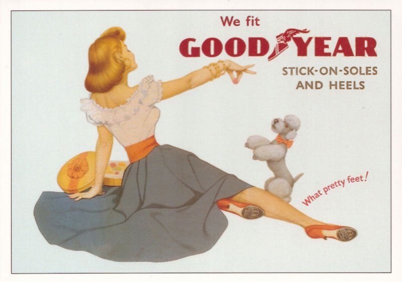 Good Year Stick On Soles & Heels Poodle Poster Advertising Postcard