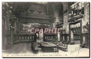 Old Postcard Monte Carlo Casino En Thirty Forty