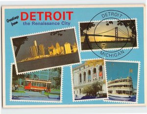 Postcard The Renaissance City, Detroit, Michigan