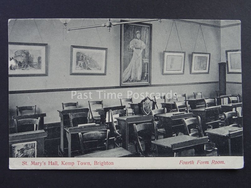 Sussex BRIGHTON Kemp Town ST. MARY'S HALL 4th Form Room c1905 Postcard by P.T.A.