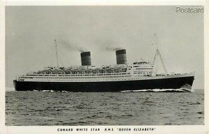 Steamship, R.M.S. Queen Elizabeth, Cunard White Star, RPPC