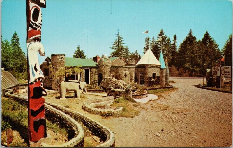 George's Glass Castle Duncan BC Vancouver Island Totem Elephant Postcard G32