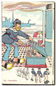 Old Postcard Boat War Sailors Illustrator Gervese Driver