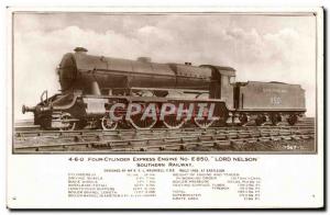 Postcard Old Train Locomotive Engine Four cylinder express E850 Southern Rail...