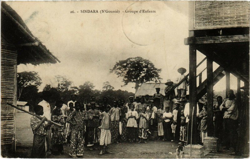 PC CPA GABON, SINDARA, GROUPE D'ENFANTS, Vintage Postcard (b21776)