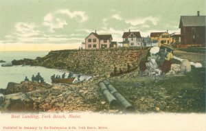 York Beach Maine Boat Landing Undivided Back Postcard Unused Ko Tsuboyama