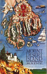 Mount Desert Island, Maine, USA Map 1963 