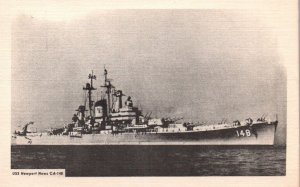 Postcard USS Newport News CA-148 Navy