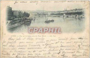 Old Postcard Lyon view taken Saone Bridge Tilsit Map 1900