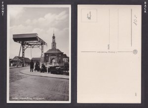 Vintage Postcard Netherlands Leiden New Bridge Side Gate