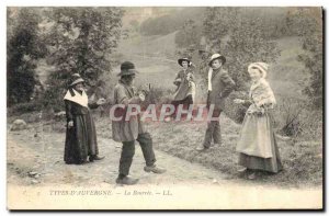 Old Postcard Folklore Auvergne Bourree
