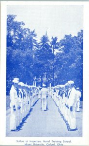 1940s WWII Sailors US Navy Training School Miami University Oxford OH Postcard