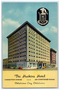 c1940's The Huckins Hotel Building Cars Oklahoma City Oklahoma OK Postcard