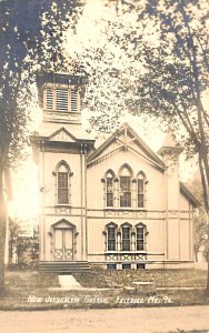 Fryeburg ME New Jerusalem Church, Real Photo Postcard