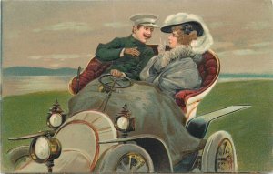 Postcard C-1910 Early Automobile romance PFB artist 22-11961