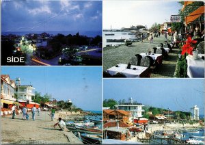 VINTAGE JUMBO-SIZED POSTCARD ~6.5 X 4.5 MULTIPLE VIEWS SIDE ANTALYA TURKEY