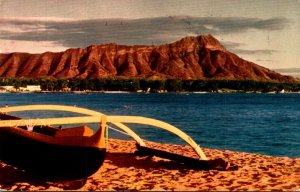 Hawaii Waikiki Diamond Head and Outrigger Canoa 1958
