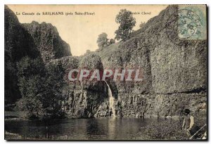 Old Postcard The Waterfall Sailhans Pres Saint Flour