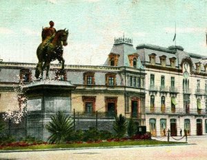 Vtg Postcard 1907 UDB - Estatua De Carlos IV - Hotel St. Francis Mexico