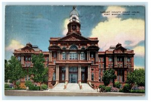 1944 Tarrant Country Court House Fort Worth Texas TX Posted Vintage Postcard 