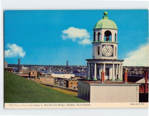 M-112245 Old Town Clock & Angus L MacDonald Bridge Halifax Nova Scotia Canada