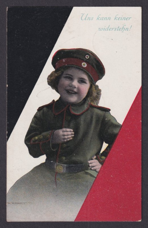 Vinatge postcard GERMANY WWI Patriotic Child Feldpost