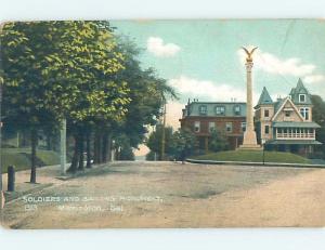 Bent Corner W-Border BUILDINGS BY SOLDIERS MONUMENT Washington DE F2839