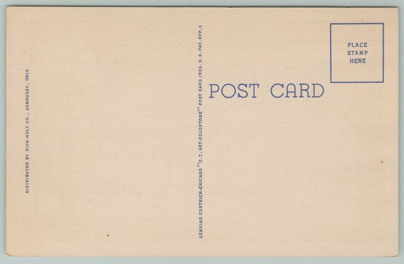 Milan Ohio~Thomas Edison Birthplace~1940s Linen Postcard