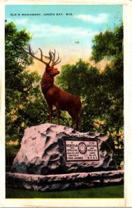 Wisconsin Green Bay Elk's Monument 1937