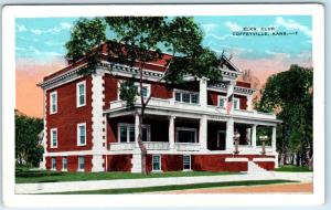 COFFEYVILLE, Kansas  KS    ELKS' CLUB  ca 1920s  Fraternal  Postcard