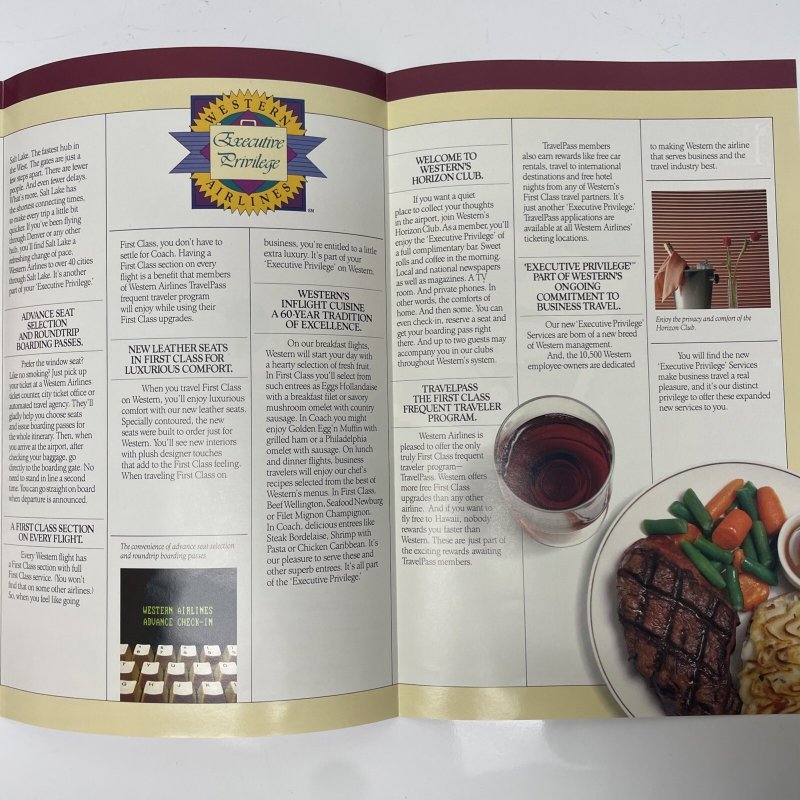 Western Airlines Executive Privilege Magazine Program