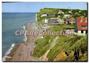 Postcard Modern Puys Seine Marit General view of the beach and cliffs