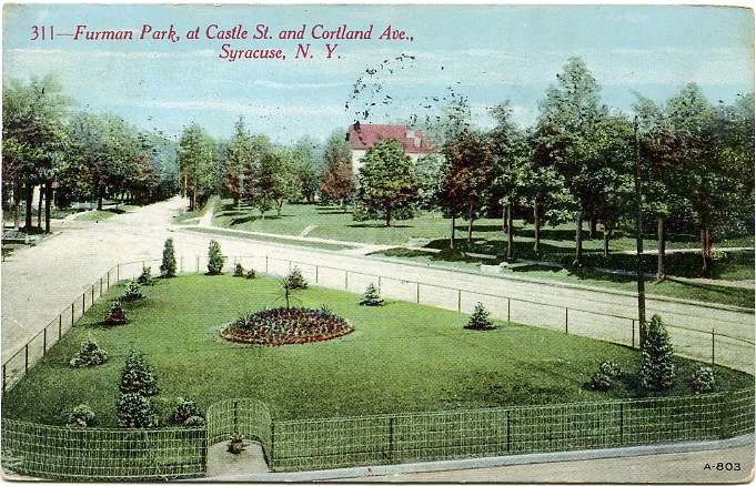 Furman Park Castle Street and Cortland Avenue Syracuse NY New York pm 1912 - DB