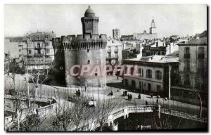 Old Postcard Perpignan Castillet and Cathedrale