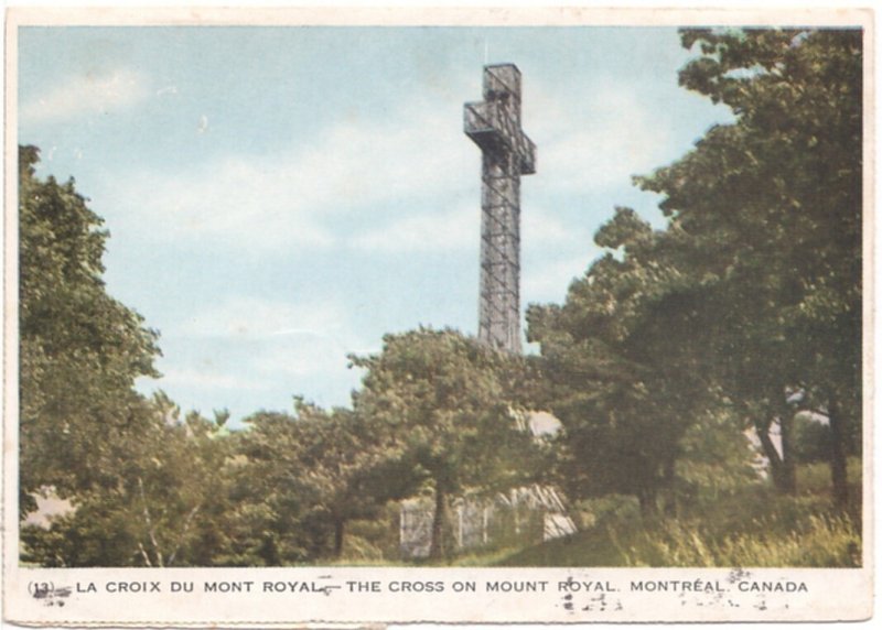 The Cross On Mount Royal, Montreal 1954 Folkard Bifold Postcard Slogan Cancel